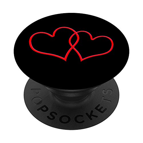Herz Heart Love Liebe Hertz Rot Schwarz Red Black PopSockets mit austauschbarem PopGrip von Cooler Fingerhalter schön am Handy Mädchen & Jungs