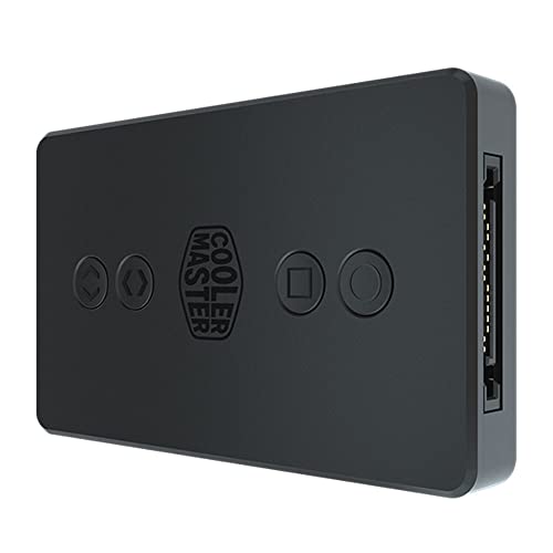 Cooler Master ARGB LED-Controller mit 4 x 3-poligen Anschlüssen - Mehrere Farbeffekte, thermischer Erkennungsmodus, kompatibel mit 4-poliges RGB-Geräten. von Cooler Master