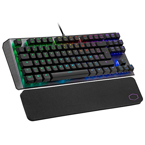 Cooler Master CK530 V2 Mechanische Gaming-Tastatur ohne Nummernblock, kabelgebundene Tastatur mit RGB-Hintergrundbeleuchtung & Handballenauflage, On-the-Fly-Steuerung - FR Layout / rote TTC-Schalter von Cooler Master