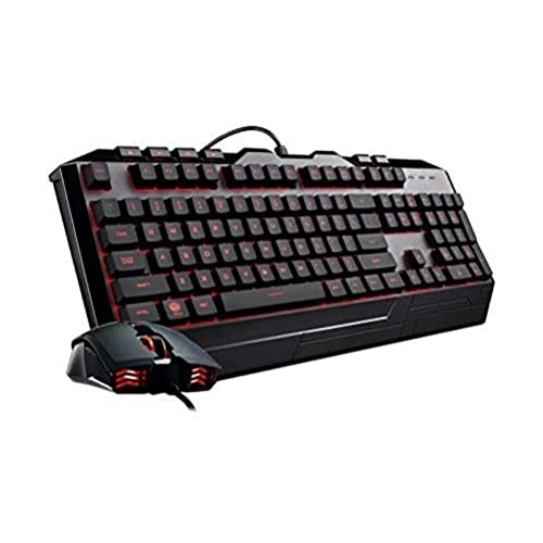 Cooler Master Devastator 3 Combo Tastatur & Gaming Maus - Membran-Tastatur mit 7 Farben LED-Beleuchtung, Dedizierte Multimedia-Tasten und Handgelenkauflage, Gaming M110 Maus - AZERTY, Französisch von Cooler Master