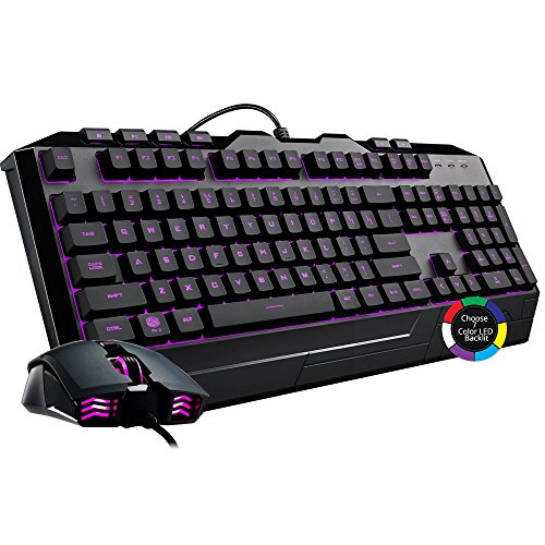 Cooler Master Devastator 3 Combo Tastatur & Gaming Maus - Membran-Tastatur mit 7 Farben LED-Beleuchtung, Dedizierte Multimedia-Tasten und Handgelenkauflage, Gaming M110 Maus - AZERTY von Cooler Master