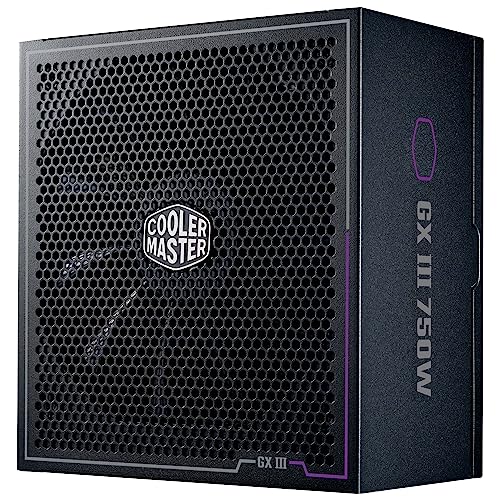 Cooler Master GX III Gold 750 Netzteil – 750 Watt PC-Netzteil, 80 Plus Gold, ATX 3.0-Unterstützung, 90% Effizienz, hohe Temperaturschwelle, 135 mm HDB-Lüfter, Null-RPM-Modus, vollständig modular von Cooler Master