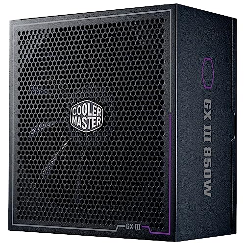 Cooler Master GX III Gold 850 Netzteil – 850 Watt PC-Netzteil, 80 PLUS Gold, Cybenetics Platinum, ATX 3.0-Unterstützung, hohe Temperaturschwelle, 135 mm HDB-Lüfter, Null-RPM-Modus, vollständig modular von Cooler Master