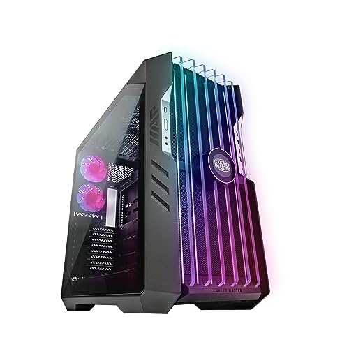 Cooler Master HAF 700 EVO PC-Gehäuse – Big-Tower mit 5 x vorinstallierten Lüftern, E-ATX-Kompatibilität, drehbare Kühlerhalterungen, LCD-Echtzeitanzeige, ARGB Edge-Lit-Blades, miditower von Cooler Master