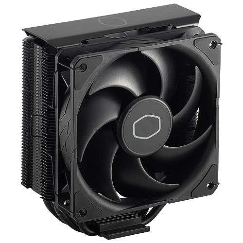 Cooler Master Hyper 212 Black CPU-Luftkühler – Aluminium-Finish, 4 kompakte kontinuierliche Direktkontakt-Heatpipes, SickleFlow 120 Edge-Lüfter, LGA1700- und AM5-Halterungen – Schwarz von Cooler Master