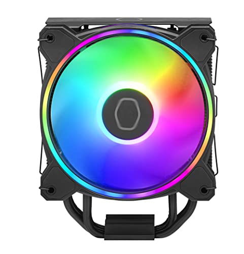 Cooler Master Hyper 212 Halo CPU-Luftkühler – tiefschwarzes Aluminium-Finish, 4 kontinuierliche Direktkontakt-Heatpipes mit Lamellen, MF120 Halo2 -Lüfter, LGA1700 & AM5 Kühler, ARGB Erkennung von Cooler Master