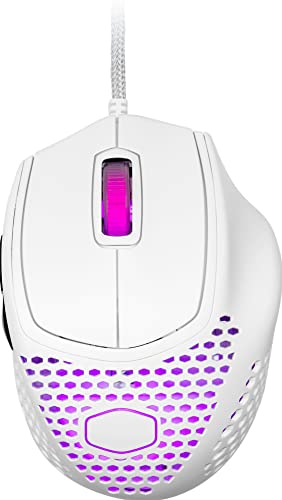 Cooler Master MM720 RGB-LED Claw Grip Gaming Maus mit Kabel - Ultra-leichte 49g Wabenschale, 16000 DPI Optischer Sensor, 70 Millionen Klick Micro Switches, PTFE Gleit-Füße - Matt Weiß von Cooler Master