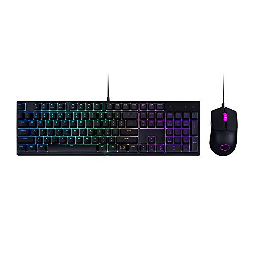 Cooler Master MS110 RGB-Tastatur & Gaming-Maus Kombination – Lineare mem-chanische Schalter, 26 Anti-Ghosting Tasten, On-Board-Steuerung, Gaming Maus mit 4 DPI-Einstellungen – US Layout, Schwarz von Cooler Master