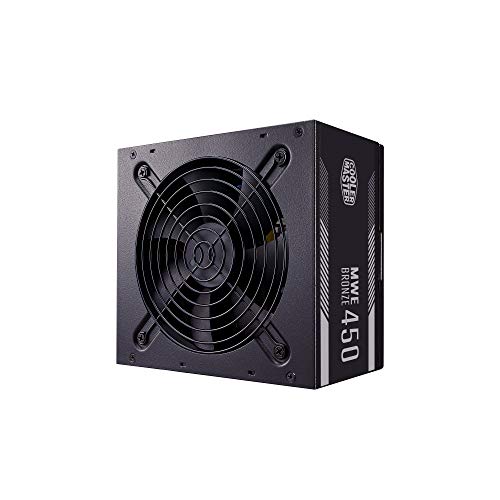 Cooler Master MWE 450 Bronze V2, PC-Netzteil (EU-Stecker), 80 PLUS Bronze, 450 Watt Netzteil mit temperaturempfindlichen HDB-Lüfter, DC-DC + LLC-Schaltung mit + 12V-Schiene, nicht modular von Cooler Master