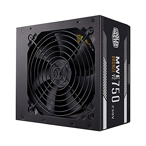 Cooler Master MWE 750 Bronze 230V V2, PC-Netzteil (EU-Stecker), 80 PLUS Bronze, temperaturempfindlichen HDB-Lüfter, DC-DC + LLC-Schaltung mit + 12V-Schiene, nicht modular von Cooler Master