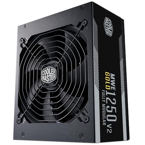 Cooler Master MWE Gold 1250 V2 ATX 3.1 Vollmodulares Netzteil – ATX 3.1-Unterstützung, 80 Plus Gold, 1250 Watt PC-Netzteil, PCIe 5.1-Verkabelung, 140 mm FDB-Lüfter, Hochtemperaturschwelle Cooler Master MWE Gold 1250 V2 ATX 3.1 Vollmodulares Netzteil – ATX 3.1-Unterstützung, 80 Plus Gold, 1250 Watt PC-Netzteil, PCIe 5.1-Verkabelung, 140 mm FDB-Lüfter, Hochtemperaturschwelle von Cooler Master