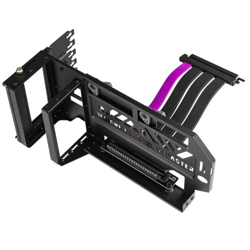 Cooler Master MasterAccessory Vertical GPU Card Holder Kit V3 Black, Premium Riser-Kabel PCI-E 4.0 x16-165mm, PCIe 3.0 kompatibel, einstellbare Länge für E-ATX|ATX|Micro ATX Gehäuse (MCA-U000R-KFVK03) von Cooler Master