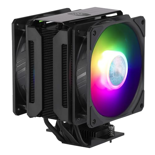 Cooler Master MasterAir MA612 Stealth ARGB-CPU-Kühler - Push-Pull SickleFlow 120 V2 ARGB-PC-Lüfter, 6 Heat Pipes, unbegrenzter RAM-Abstand, inkl. Controller - Amd und Intel Kompatibilität von Cooler Master