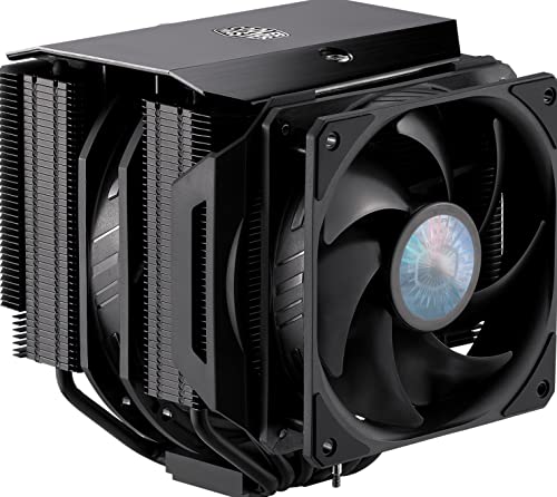 Cooler Master MasterAir MA624 Stealth-CPU-Kühler - Dual Tower-Kühlkörper, Push-Pull-SickleFlow 140 V2-PC-Lüfter, 6 Heat Pipes, einfache Installation, mattschwarzes Finish - Amd und Intel kompatibel Cooler Master MasterAir MA624 Stealth-CPU-Kühler - Dual Tower-Kühlkörper, Push-Pull-SickleFlow 140 V2-PC-Lüfter, 6 Heat Pipes, einfache Installation, mattschwarzes Finish - Amd und Intel kompatibel von Cooler Master