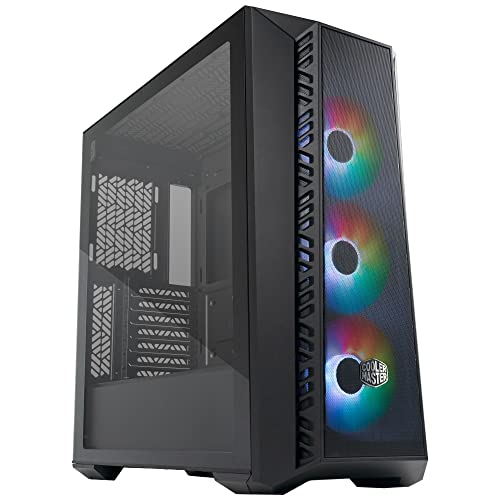 Cooler Master MasterBox 520 Mesh-PC-Gehäuse – Mid-Tower-ATX-Gehäuse, 3 x vorinstallierten Lüftern, mehreren Luftstromkonfigurationen, Mesh-Frontplatte, TG-Seitenwand, inkl. ARGB-Controller – Schwarz von Cooler Master