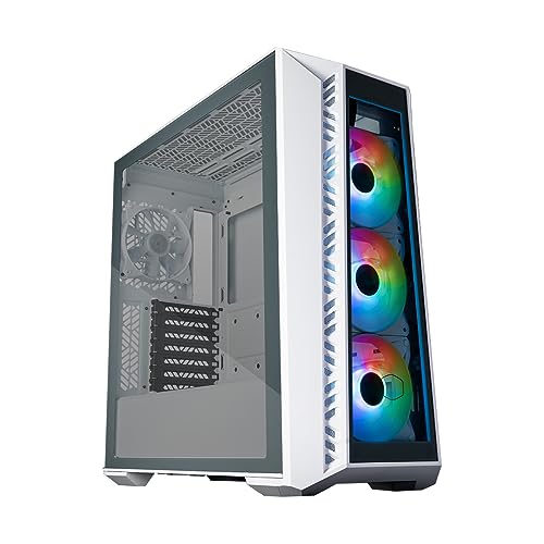 Cooler Master MasterBox 520 PC-Gehäuse – Mid-Tower-ATX-Gehäuse, 4 x vorinstallierte Lüfter, mehrere Luftstromkonfigurationen, Vorder- und Seitenwand aus gehärtetem Glas, ARGB-Controller – Weiß Cooler Master MasterBox 520 PC-Gehäuse – Mid-Tower-ATX-Gehäuse, 4 x vorinstallierte Lüfter, mehrere Luftstromkonfigurationen, Vorder- und Seitenwand aus gehärtetem Glas, ARGB-Controller – Weiß von Cooler Master