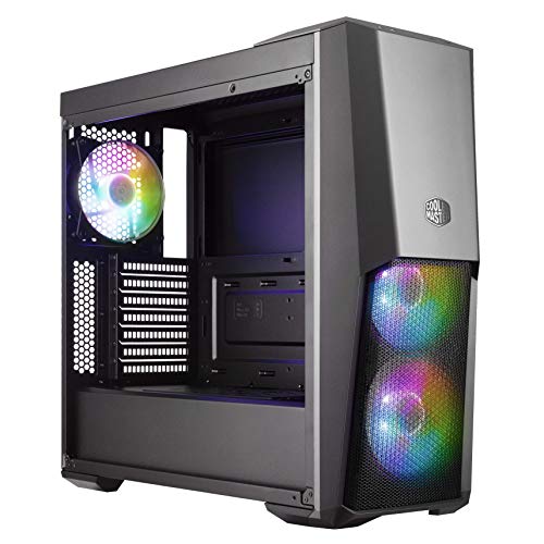 Cooler Master MasterBox MB500 ARGB - ATX-PC-Gehäuse mit Mesh Abdeckung, 3 vorinstallierten Lüftern (120 mm), Glasseitenwand, flexible Luftstromkonfigurationen von Cooler Master
