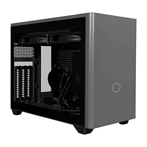 Cooler Master MasterBox NR200P MAX Mini-ITX PC-Gehäuse - Seitenteil aus gehärtetem Glas, 280mm AIO-CPU-Kühler, 850W 80-PLUS Gold SFX-Netzteil, vertikale GPU-Halter mit PCI-e 4.0 x16 Riser-Kabel von Cooler Master