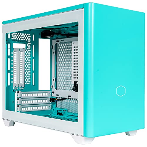 Cooler Master MasterBox NR200P Mini-ITX-PC-Gehäuse – Seitenteil aus gehärtetem Glas, hervorragende Kühloptionen, vertikales GPU-Display, werkzeuglose 360-Grad-Zugänglichkeit – Caribbean Blau von Cooler Master