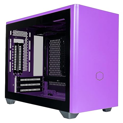 Cooler Master MasterBox NR200P Mini-ITX-PC-Gehäuse – Seitenteil aus gehärtetem Glas, hervorragende Kühloptionen, vertikales GPU-Display, werkzeuglose 360-Grad-Zugänglichkeit – Nightshade Purple von Cooler Master