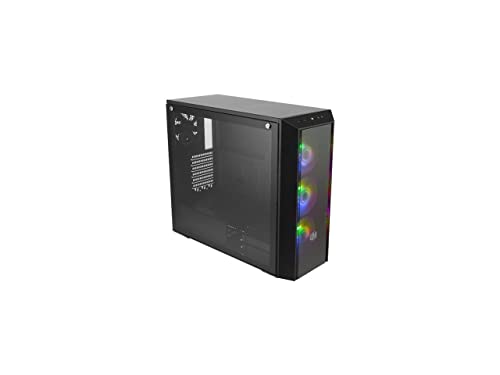 Cooler Master MasterBox Pro 5 ARGB ATX Mid-Tower mit anpassbarem Layout E-ATX bis zu 10,5 Zoll, DarkMirror-Frontplatte, gehärtetes Glas, DREI 120 mm ARGB-Beleuchtungslüfter von Cooler Master