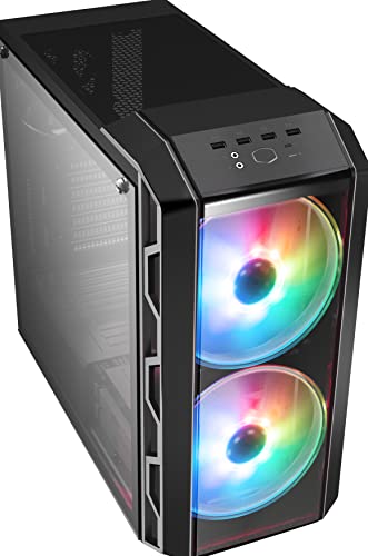 Cooler Master MasterCase H500 ARGB - PC-Gehäuse mit zwei 200-mm-Lüftern für einen hohen Luftstrom, austauschbare Fronten - transparente und Mesh-Front, flexible ATX-Hardwarekapazität. von Cooler Master