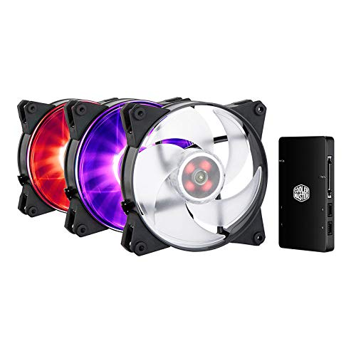 Cooler Master MasterFan Pro 140 AP RGB Kit PC Gehäuse Zubehörteil 'MasterAccessory RGB Fan Controller, 3x MasterFan Pro 140 AP Lüfter, Hohe Mainboard-Kompatibilität' MFY-P4DC-153PC-R1 von Cooler Master