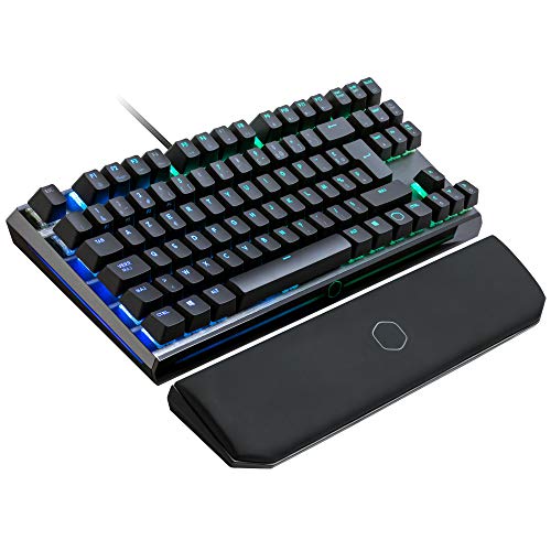 Cooler Master MasterKeys MK730 - Mechanische kompakte RGB Gaming-Tastatur ohne Nummernblock, Gehäuse aus gebürstetem Aluminium, abnehmbare magnetische Handballenauflage - FR Layout, Cherry MX Red von Cooler Master