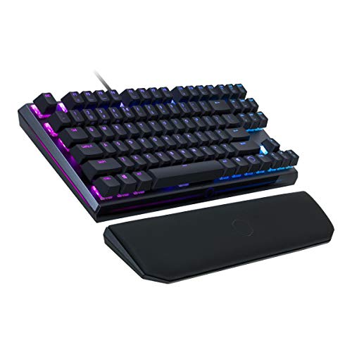 Cooler Master MasterKeys MK730 Tenkeyless - Mechanische RGB Gaming-Tastatur ohne Nummernblock, Gehäuse aus gebürstetem Aluminium, abnehmbare magnetische Handballenauflage, US-Layout, Cherry MX Red von Cooler Master