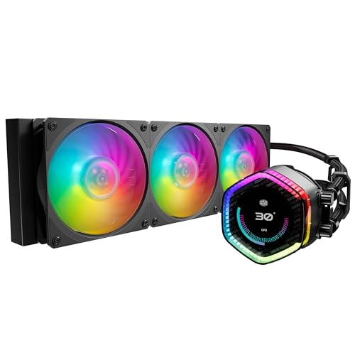 Cooler Master MasterLiquid 360 Ion CPU-Wasserkühlung – 2,1-Zoll-LCD-Display, AIO-Wasserkühlsystem, Gen X Zweikammerpumpe, Mobius 120P ARGB-Lüfter, adressierbares Gen 2 RGB, LGA1700- & AM5-Halterungen von Cooler Master
