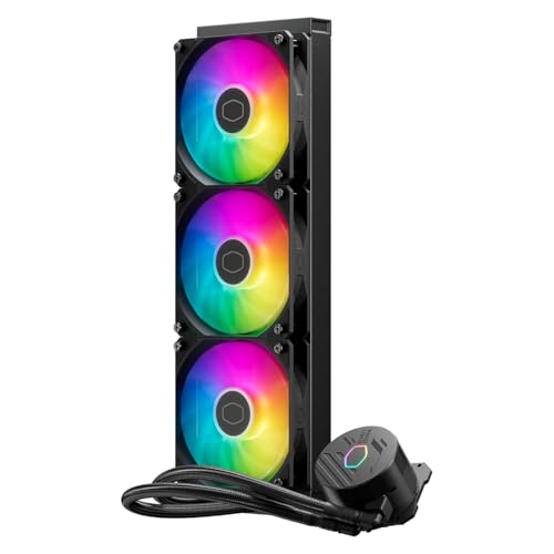 Cooler Master MasterLiquid 360L Core ARGB Wasserkühlung - CPU-Flüssigkeitskühler mit Zweikammer-Gen-S-Pumpe, überlegende PC-Kühlung mit 120mm -Lüfter, LGA 1700- und AM5-Halterungen – Schwarz von Cooler Master