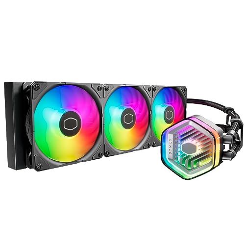 Cooler Master MasterLiquid Atmos 360 Black CPU-Wasserkühler – AIO-Wasserkühlung, Doppelkammerpumpe, vorinstallierte Sickleflow 120 Edge-Lüfter, adressierbares Gen 2 RGB, LGA1700- & AM5 – Schwarz von Cooler Master