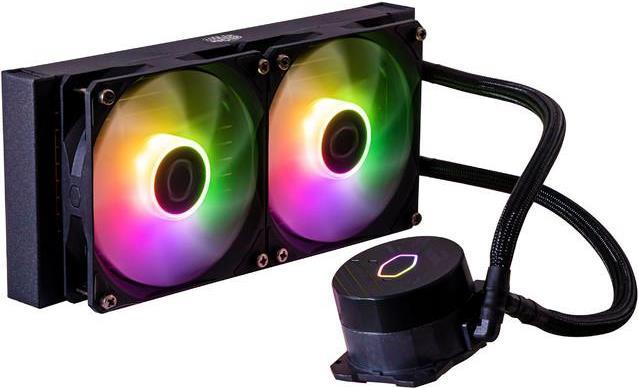 Cooler Master MasterLiquid Lite 240L Core ARGB - Prozessor-Flüssigkeitskühlsystem - Kühlergröße: 240 mm - (für: LGA1156, AM2, AM2+, AM3, LGA1155, AM3+, FM1, FM2, LGA1150, FM2+, LGA1151, AM4, LGA1200, LGA1700, AM5) - 120 mm - Schwarz (MLW-D24M-A18PZ-R1) von Cooler Master