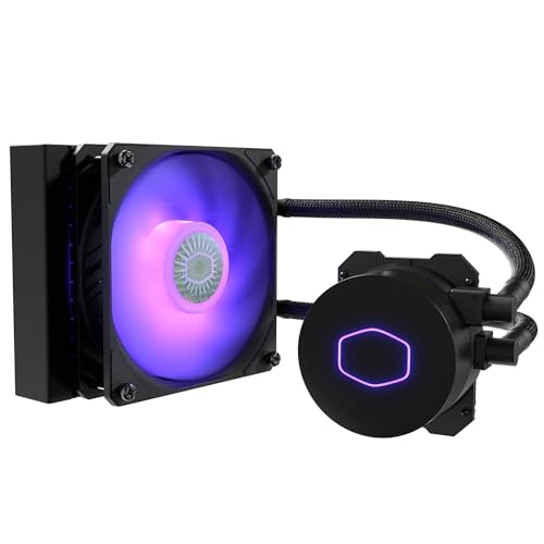 Cooler Master MasterLiquid ML120L V2 RGB CPU Kühler - Wasserkühlung mit ultra-starken Lichteffekten, 120-mm-SickleFlow-Lüfter, für Desktop, schwarz von Cooler Master