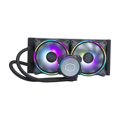 Cooler Master MasterLiquid ML240 Illusion Close-Loop AIO CPU-Flüssigkühler, Transluzente Dome, 3. Generation Doppelkammerpumpe, 240 Radiator, Dual MF120 Halo für AMD Ryzen/Intel 1200/1151 von Cooler Master