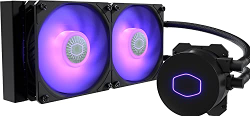 Cooler Master MasterLiquid ML240L V2 RGB CPU Kühler - Wasserkühlung mit ultra-starken Lichteffekten, zwei 120-mm-SickleFlow-Lüfter, schwarz von Cooler Master