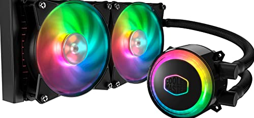 Cooler Master MasterLiquid ML240R RGB-CPU-Wasserkühler - ARGB-Sync, Premium Pumpen Design und zwei MF120R ARGB-Lüfter, Schwarz von Cooler Master