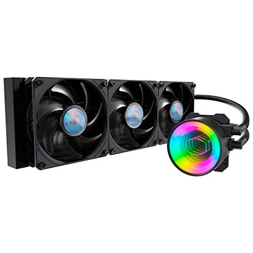 Cooler Master MasterLiquid ML360 Mirror ARGB Close-Loop AIO CPU-Flüssigkeitskühler, Mirror ARGB Pump, 360 Radiator, Triple SickleFlow 120 mm, 3rd Gen Dual Chamber Pump for AMD Ryzen/Intel LGA1200/1151 von Cooler Master