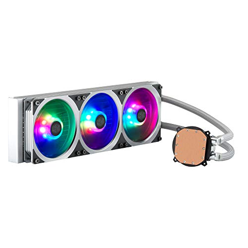 Cooler Master MasterLiquid ML360P Silver Edition Flüssigkühler, All-In-One (AIO) Liqiod Kühler, 360 mm Kühler, 1 x 360 mm PWM SF360R ARGB Lüfter, integrierter Lüfterrahmen, Aluminium Pumpenabdeckung von Cooler Master