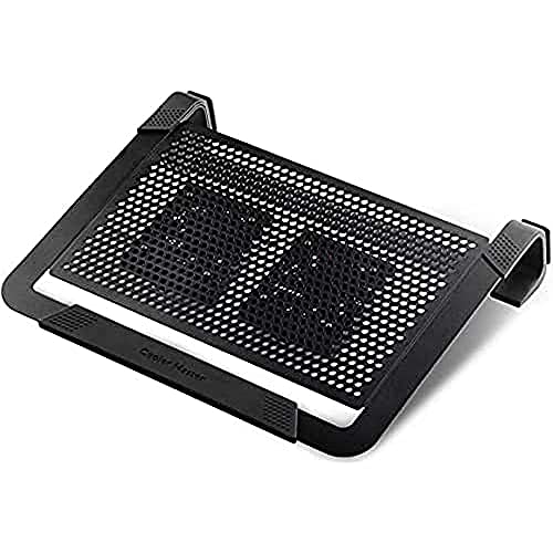 Cooler Master NotePal U2 PLUS Laptop-Kühler - 2 bewegliche 80-mm-Lüfter, Transportschutz, ergonomischer Aluminiumrahmen - Schwarz von Cooler Master