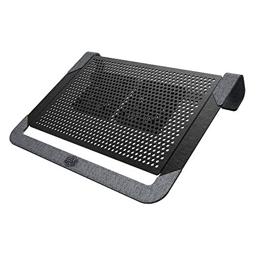 Cooler Master NotePal U2 PLUS V2 - Laptop-Kühler, 2 positionierbare 80mm Lüfter, leichter und ergonomischer schwarzer Aluminiumrahmen mit Polyesterfaser von Cooler Master