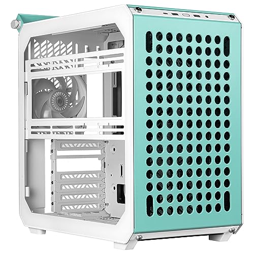 Cooler Master Qube 500 Flatpack – ATX-PC-Gehäuse, vollständig modular, 1 x 120 mm vorinstallierter SF-Lüfter, vertikale GPU-Halterung, unterstützt EATX-Motherboard & Zwei 280mm Radiatoren – Mintgrün von Cooler Master