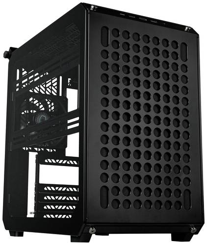 Cooler Master Qube 500 Flatpack Midi-Tower PC-Gehäuse Schwarz Seitenfenster, 1 vorinstallierter Lü von Cooler Master