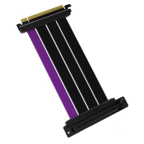 Cooler Master Riser-Kabel PCIe 4.0 x16-200mm, schwarz/lila, Anschlüsse - PCIe X 16, Stecker auf PCIe X16 90° Buchse von Cooler Master