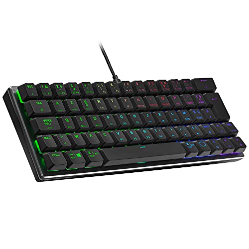 Cooler Master SK620 Kabelgebundene Gaming-Tastatur – Kompaktes 60%-Layout, Flache mechanische Schalter, RGB-Beleuchtung pro Taste, On-The-Fly-Steuerung, macOS/Windows-kompatibel–Französische Tastatur von Cooler Master