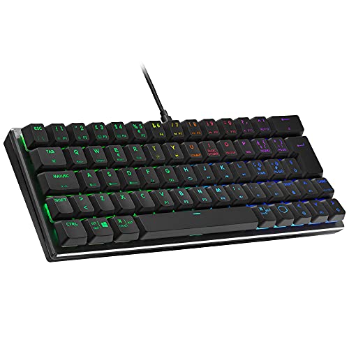 Cooler Master SK620 Kabelgebundene Gaming-Tastatur – Kompaktes 60%-Layout, flache mechanische Schalter, RGB-Beleuchtung pro Taste, On-the-Fly-Steuerung, macOS/Windows-kompatibel – QWERTY, IT Tastatur von Cooler Master