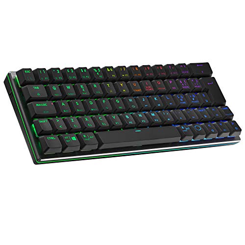 Cooler Master SK622 Gaming-Tastatur, 60%-Konfiguration, mechanische Schalter mit niedrigem Profil, RGB-Beleuchtung, Bluetooth-& Kabelverbindung, Apple/PC/Smartphone-kompatibel - IT Layout von Cooler Master