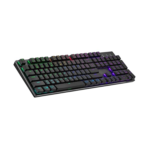 Cooler Master SK653 Wireless Mechanical Keyboard UK Layout - Bluetooth/Wired Hybrid, Full-Size, Low Profile Floating Keycaps, Red Switches, RGB Backlighting, PC & MacOS Compatible - Gunmetal Grey von Cooler Master