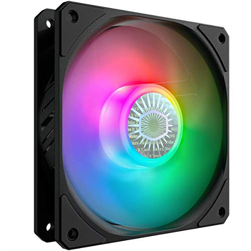 Cooler Master SickleFlow 120 V2 ARGB Quadratischer Rahmenventilator, anpassbare LEDs, Luftausgleich Kurven-Design, versiegeltes Lager, PWM-Steuerung für Computergehäuse und Flüssigkeitskühler von Cooler Master