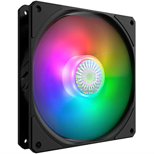 Cooler Master SickleFlow 140 V2 ARGB quadratischer Rahmenventilator, individuell anpassbare LEDs, Air Balance Curve Blade Design von Cooler Master